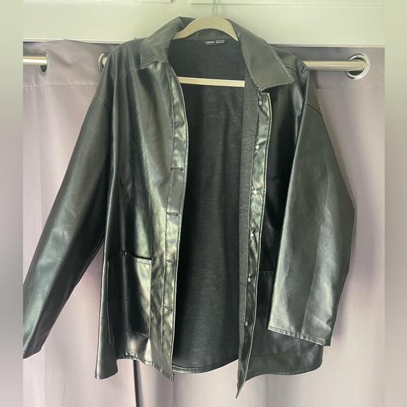 Jackets & Blazers - Black Pleather Coat